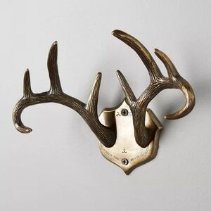 Airen Grove Deer Wall Coat Hook Antlers Brass